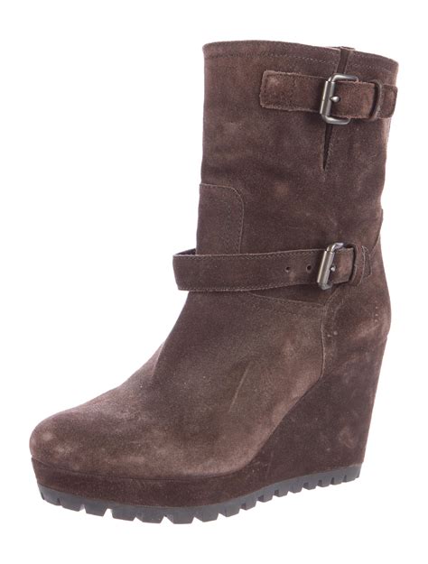 prada sport suede wedge boots|prada boots with pouch price.